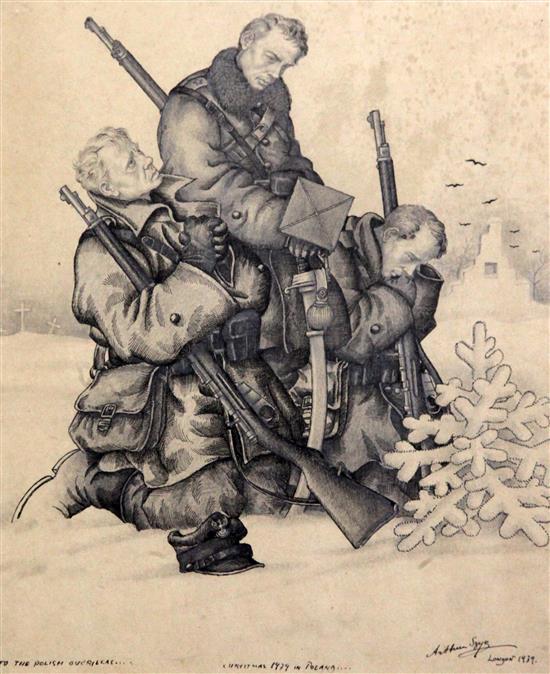 § Arthur Szyk (1894-1951) Polish Christmas 1939, 9.25 x 7.75in.